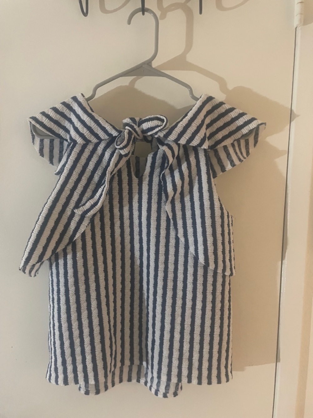 Anthropologie Eva Franco Keely Striped Ruffle Top Petite Small - Picture 5 of 8